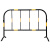 黄黑护栏护栏可移动道路封闭施工围挡安全防护围栏临时活动隔离栏 银色不锈钢32管1.5*1米 10个护栏起发