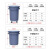 塑料环卫垃圾桶大容量商用餐饮加厚带轮带盖圆形户外大垃圾桶 120升垃圾桶无底座