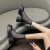 NQSQ2024春夏新款马丁靴洞洞凉鞋镂空网靴靴子女网纱薄款透气厚底高跟 黑色-短 筒 36