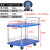 PLA塑料双层手推车两层推车格栏多层工具车实验室车学校用车 双层单扶手带护栏/载200kg/板82