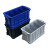 定制适用长方形塑料分格箱带盖可拆车载零件收纳盒螺丝盒工具整理盒周转箱 蓝色+可拆无格箱 零件盒收纳