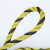 鸣固 黄黑麻绳 Φ12mm×50m 老虎绳 黄黑警示绳 标志绳 安全绳 物流捆扎麻绳