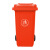 鹏盛 带轮环卫商用垃圾桶带盖大号物业小区公用室外环保分类医疗环卫户外大垃圾桶 红色（有害垃圾） 100升（470*550*840mm）带轮