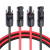 太阳能光伏电缆1.5/2.5/4/6MM2平方线太阳能光伏板连接线带双MC4 4平方红黑各1米+MC4双头