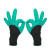 赫思迪格 乳胶发泡手套 防滑劳保尼龙浸胶浸塑涂掌塑胶手套  绿色12双 JG-1715