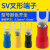 适用于SV1.25-4S冷压接线端子叉形线鼻子铜U形型预绝缘端子接头叉 SV2-3.2