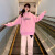 慕雅香女童加绒卫衣连帽上衣打底衫适合6-15岁大童洋气时髦2023新款冬装 粉红色 120cm