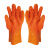 棉毛浸塑手套耐油耐酸碱工业手套PVC浸胶止颗粒滑止滑防油手套 橘色止滑颗粒款10双