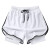 奥戈丝运动短裤2024新款男女同款薄款速干三分裤夏季假两件跑步健身裤子 白色(70623) S
