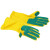 金诗洛 KY013 乳胶手套 百洁布手套 复合海绵清洁手套劳保手套 (黄-右手百洁)