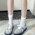 阿柒家 银色蕾丝德训鞋女夏季2024新款芭蕾小众复古休闲板鞋 35