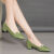 于系单鞋女粗跟2023春小皮鞋女尖头韩版工作鞋子漆皮浅口皮鞋 绿色 37