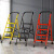 德用铝合金踏板折叠伸缩便捷碳素钢人字梯梯子加厚多功能折叠爬楼 加粗加厚&铝踏板四步梯红色