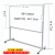 车间管理看板工业铝合金移动支架车间移动磁性双面看板铝合金展板生产管理宣传栏工厂看板公司生产计划展示板 90*120（加固型3横杠+可移动）