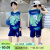 AT儿童装男童夏季套装2024新款中大童背心男孩篮球服运动服夏款 绿色 150cm(150cm)