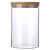 大小号高硼硅透明玻璃瓶茶叶杂粮收纳储物样品展示盒密封装饰 直径12厘米高12厘米+竹盖子 (1