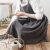 围裙棉麻式日式时尚女兜个性连衣亲子花店工作厨房麻双肩加长款过膝 绿色-有袋
