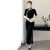 PZCL旗袍女2024新款30-40岁春夏装半袖气质腰显瘦蕾丝边老上海传统古 黑色扣子中袖 S