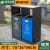 户外垃圾桶不锈钢公园小区分类大号垃圾箱物业室外双桶环卫果皮箱 PX-0152双分类桶