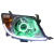 雪袍04-07丰田海拉克斯Hilux流光大灯总成改装前大灯激光双光透镜适用 内胆熏黑 单支价