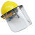 PVC防护面罩防护面具配安全帽防液氮飞溅耐低温粉尘打磨防冻面屏 （透明）面屏+支架+安全帽（黄色）