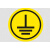 接地标识贴ABCNPE相序标志电器电气设备标签提示贴不干胶标示贴纸 接地黄底带圈 1x1cm