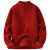 SUVKB男士秋冬季2024新款本命年毛衣加绒加厚保暖红色针织衫 黑色（一体绒） M