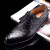 高档南非进口鸵鸟皮皮鞋男士商务正装鞋固特异纯手工男鞋 黑色 40