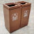 樊先森室内分类垃圾桶商用带烟灰缸 果皮箱大号 全玫瑰金连体双桶