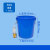 加厚大号垃圾桶工厂户外环卫分类塑料桶商用厨房圆桶带盖水桶 蓝色50#铁柄桶带盖约30升