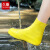 久臻 YZF64 可折叠防滑加厚雨鞋套 双层鞋底耐磨防水鞋套 黄色中筒 XL(40-42码） 