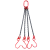 起重链条吊索具组合小孔吊钩吊装工具吊具吊环G80锰钢链条 0.6吨3米2钩
