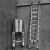 加厚铝合金伸缩梯子升降工程梯便携多功能直梯带钩折叠楼梯 IL铝合金加厚伸缩梯【送靠件】加固款【直梯5.5米