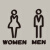 立体男女洗手间指示牌卫生间标识牌金色克力加厚厕所导向牌 黑色男女一对 25x167cm