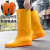钢米 GH0024平底易清洗雨鞋 养殖场雨靴胶鞋防水鞋 39码黄色(双)
