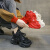 豪奥斯龙年限定鞋子本命年女鞋红色中国红漆皮亮面老爹鞋增高休闲运动鞋 红色单里 35