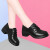 尚莉妍单鞋女2024春季新款女鞋子深口圆头粗跟高跟鞋中跟皮鞋 1598黑色 36