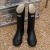 雨鞋女款2023新款高筒工作雨靴防水防滑胶鞋长筒时尚加厚女式水鞋 黑色 36