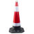 橡胶路锥反光锥雪糕桶禁止停车路障设施柱锥形雪糕筒警示牌停车桩 高70cm橡塑方锥红白膜4.5斤