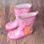 雨鞋冰月奇缘公主粉红色女童雨靴水鞋雨鞋四季可穿子鞋 藕色 偏大一码 23码