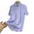 棉麻免烫夏季新款男士方领透气亚麻混纺短袖衬衫男 浅蓝色 40 125-140斤