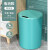 垃圾桶自动翻盖智能感应垃圾分类厨房办公室卫生间垃圾桶 14L圆形升级款按键提夫蓝