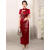 港爱莎结婚母亲礼服2024中国风修身表演出大气凤凰刺绣酒红色长款婚礼宴 酒红色 M 91-99斤