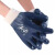 手套工作劳保耐磨防油胶皮防滑防水耐油全胶帆布浸胶汽修丁腈防护 罗口蓝色（5双） 均码