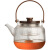 高硼硅玻璃围炉煮茶壶碳炉电陶炉蒸煮茶壶带茶漏玻璃泡茶壶 竖纹煮茶壶