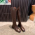 卡帝乐鳄鱼（CARTELO）高跟长靴女2023年秋冬季新款咖色骑士靴中跟高筒复古长筒靴子 黑色 36