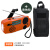 户外太阳能手摇充电宝多功能收音机强光手电筒SOS应急灯 V2橙色品质收纳包