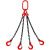 琛选工品 起重链条吊索具 多支吊具组合 G80级锰钢链条 单位：套 30吨1米2根链（双钩） 