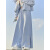 UOSU森女奶系穿搭套装夏季冰感外套UPF50+休闲运动裤可爱小熊吊带 蓝色冰感长裤+纯棉吊带（高 S (75-90斤)