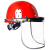 定制杰安莱透明切割防护安全帽电焊面罩防冲击耐高温面屏防飞溅防护罩 安全帽透明铝箔面屏